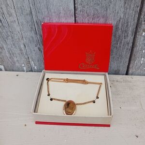 Vtg Tie Bar Clip Roman Centurion Soldier Rome Gladiator Cameo Goldtone Correct